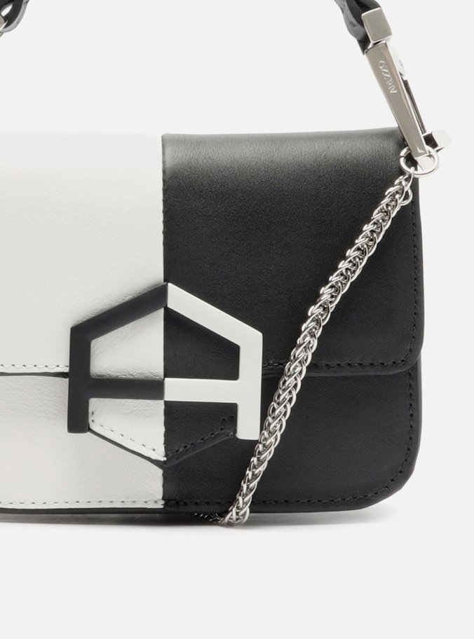 Bolsa Tiracolo Preta Couro A001 Duo Pequena