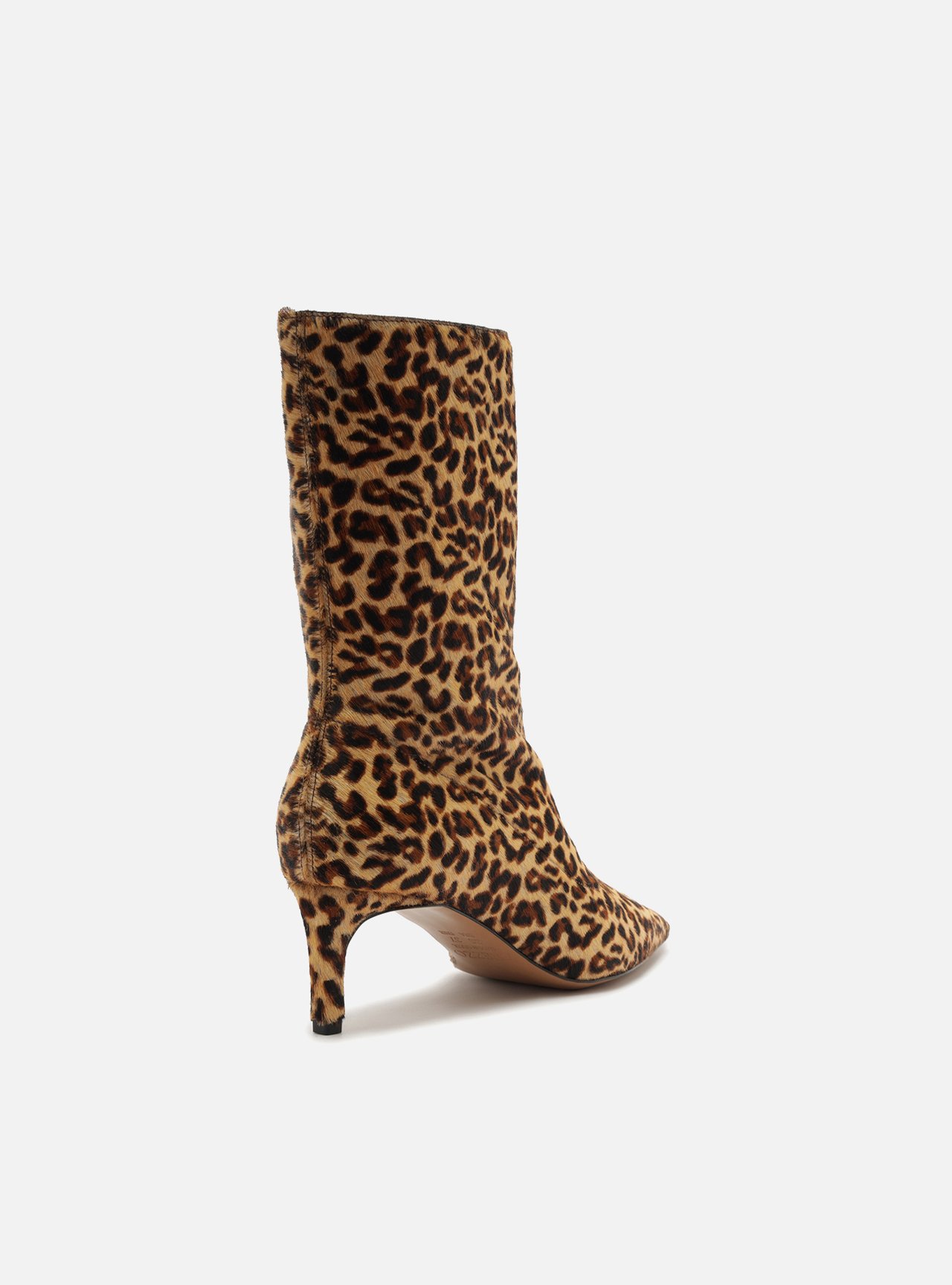Bota Animal Print Cano Curto Salto Baixo Fino — foto 3