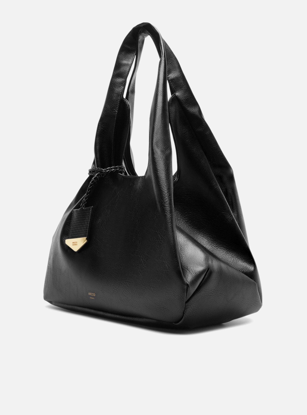 Bolsa Hobo Preta Grande Bag Charm Tressê — foto 2