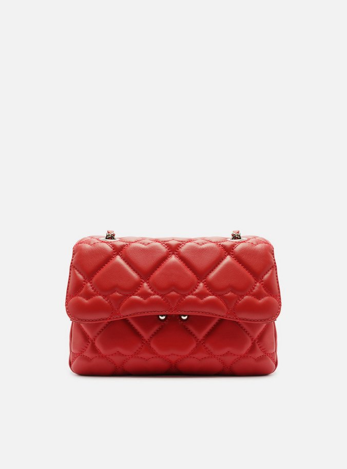 Bolsa Tiracolo Vermelha Couro Heart Mizz Média