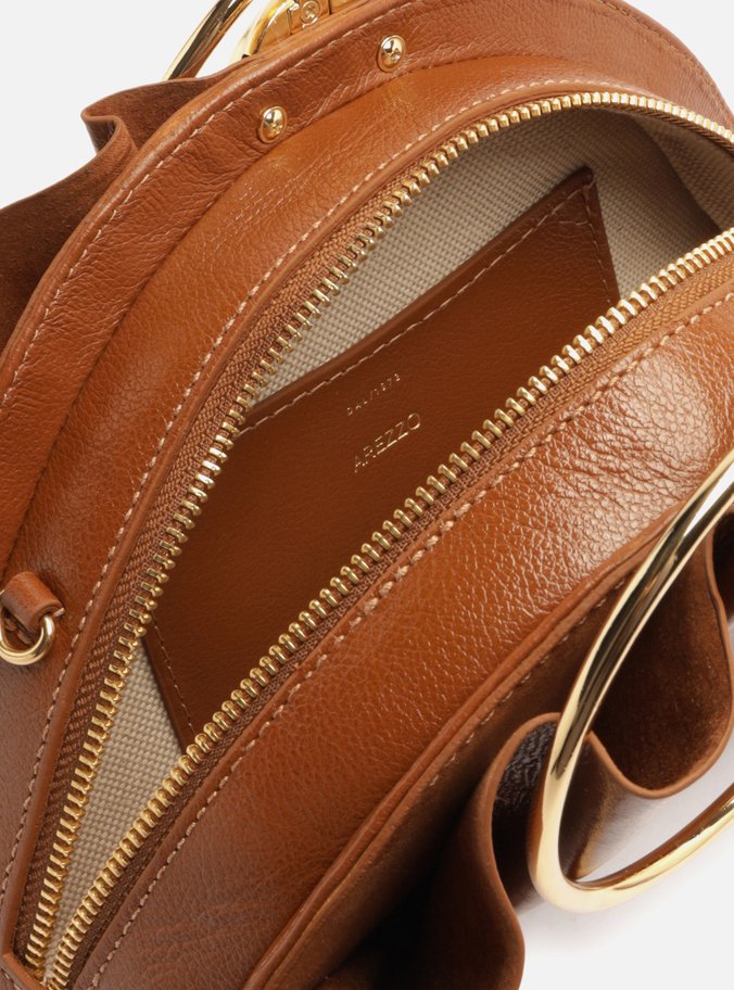 Bolsa Clutch Caramelo Couro Pequena Pedra