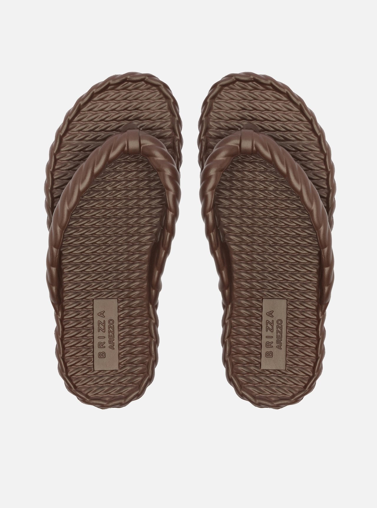 Chinelo de Dedo Marrom Flatform Trança Brizza — foto 1