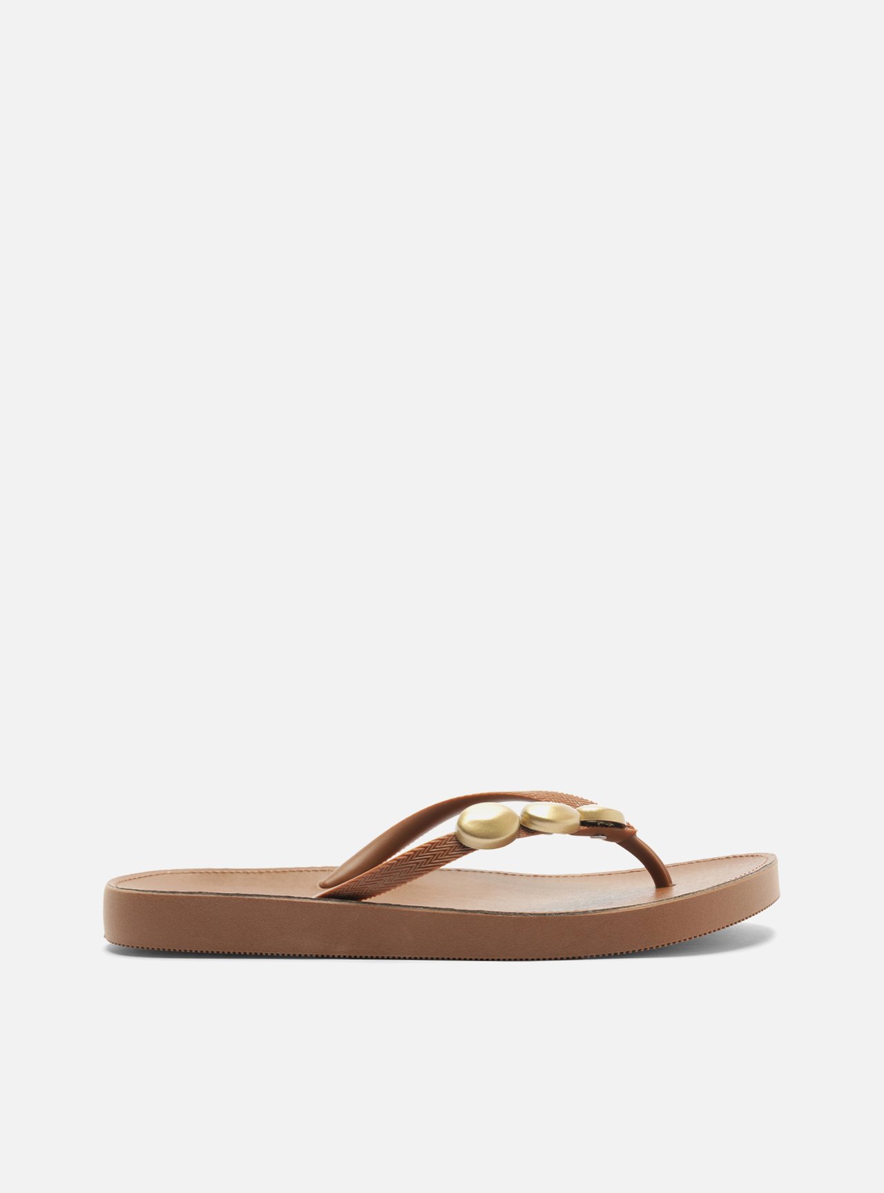 Chinelo de Dedo Marrom Plataforma Metais Brizza — foto 3