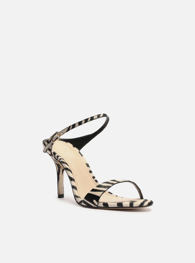 Sandália Animal Print Salto Fino Tira Instep