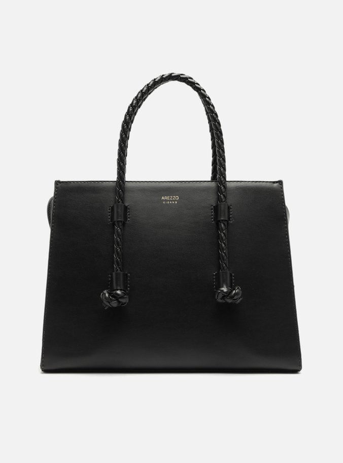 Bolsa Tote Preta Grande Alças Corda