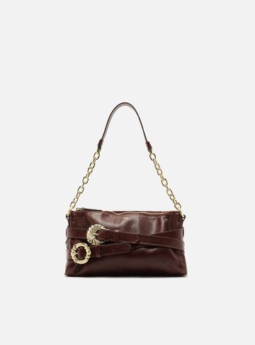 Arezzo — Bolsa Shoulder Bordô Couro Pequena Corrente