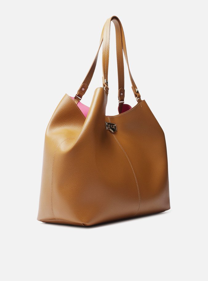 Bolsa Shopping Caramelo Grande Encaixe Metal