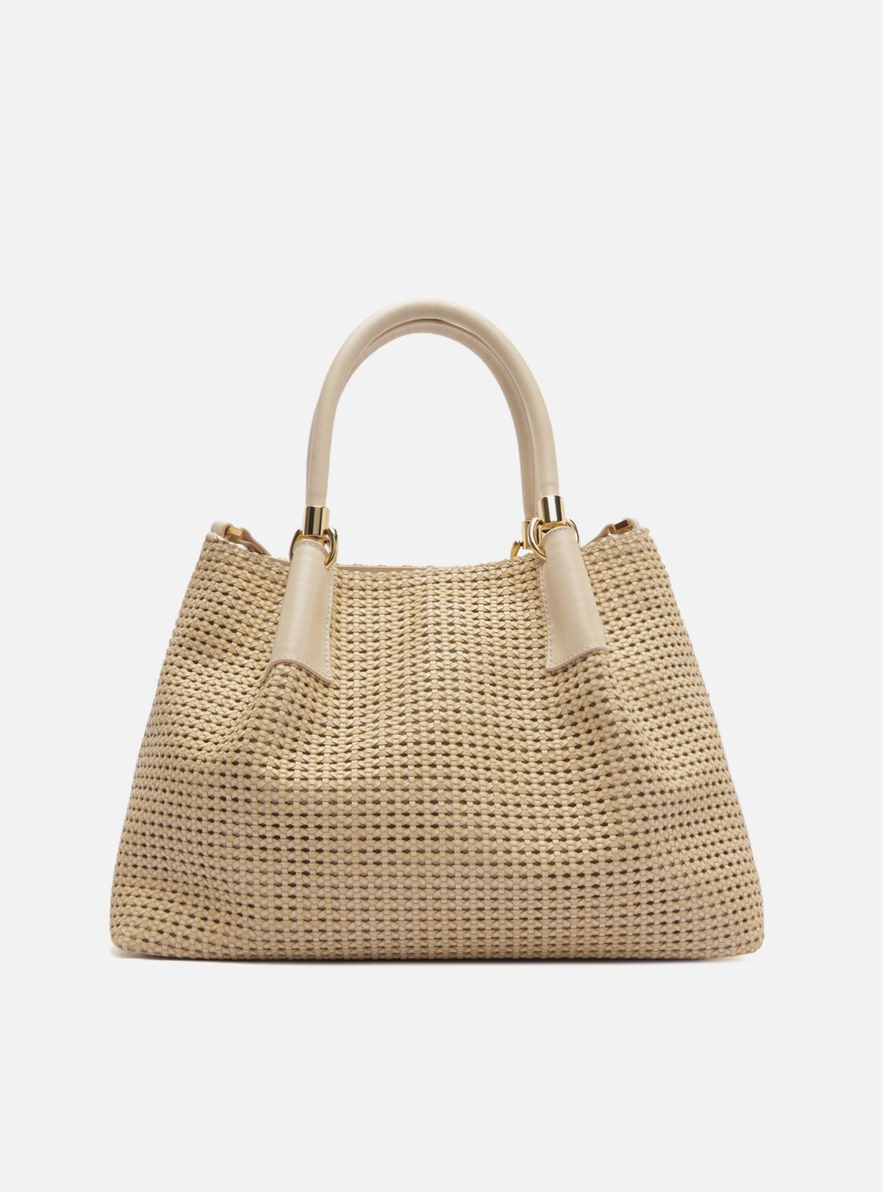 Bolsa Tote Off-White Couro Tramada Grande — foto 1