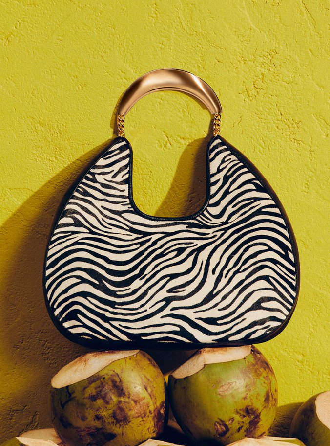 Bolsa Tiracolo Animal Print Média Metal Bold