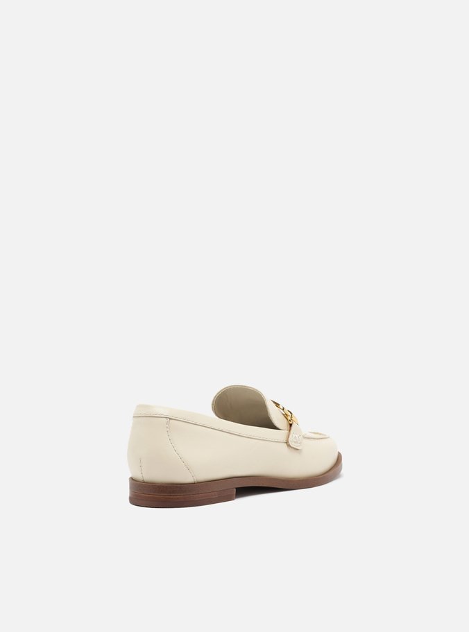 Mocassim Branco Couro Medalha
