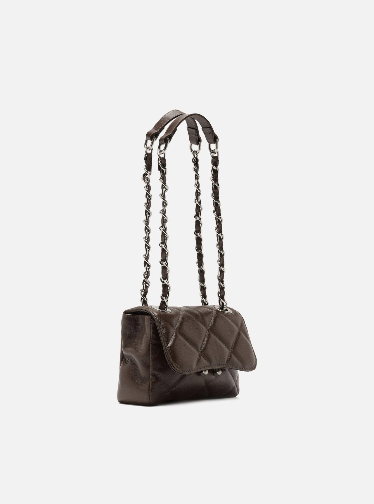 Bolsa Tiracolo Marrom Cocoa Couro Mizz Pequena — foto 5