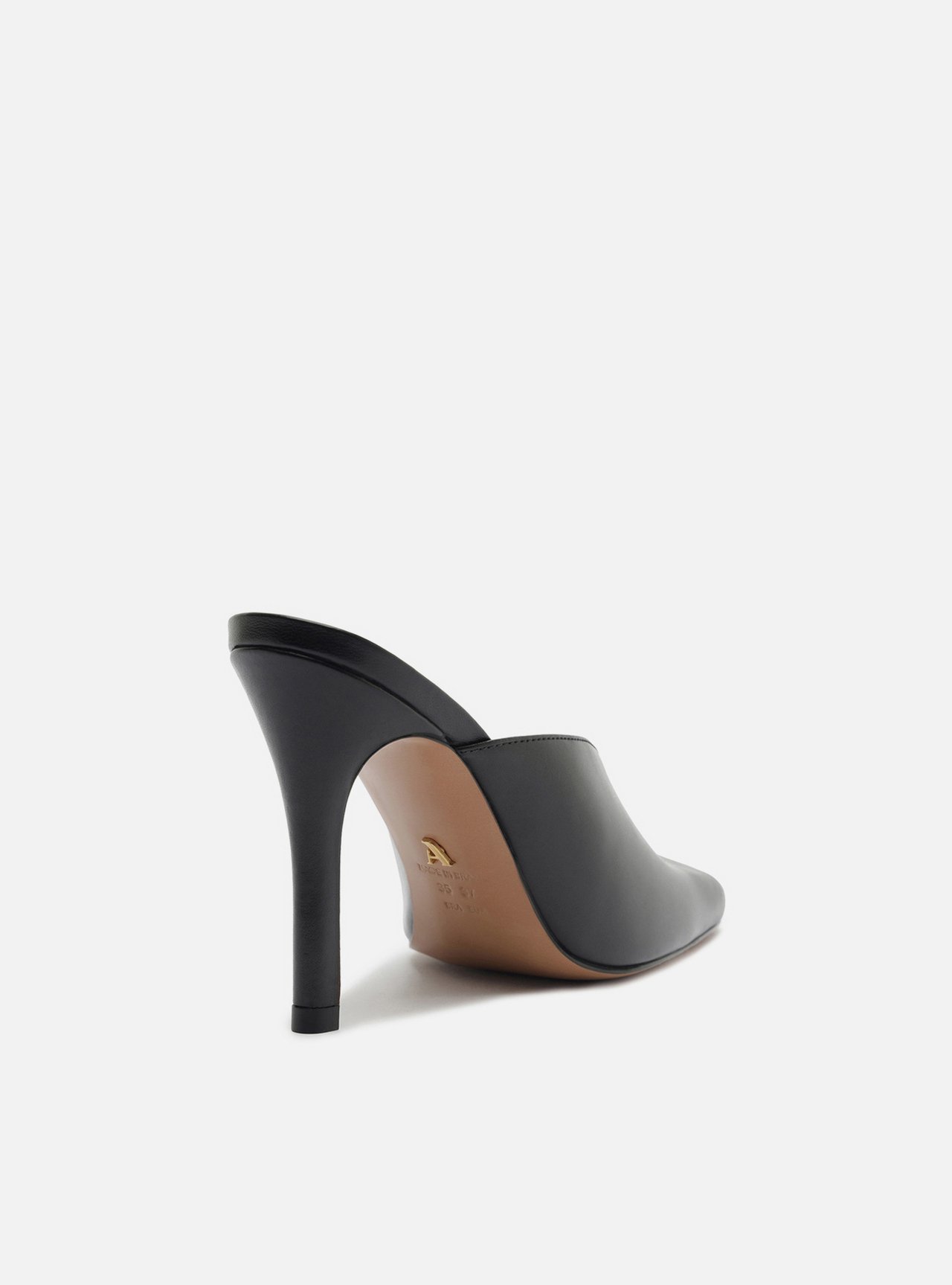 Mule Preta Salto Fino Cap Toe — foto 3