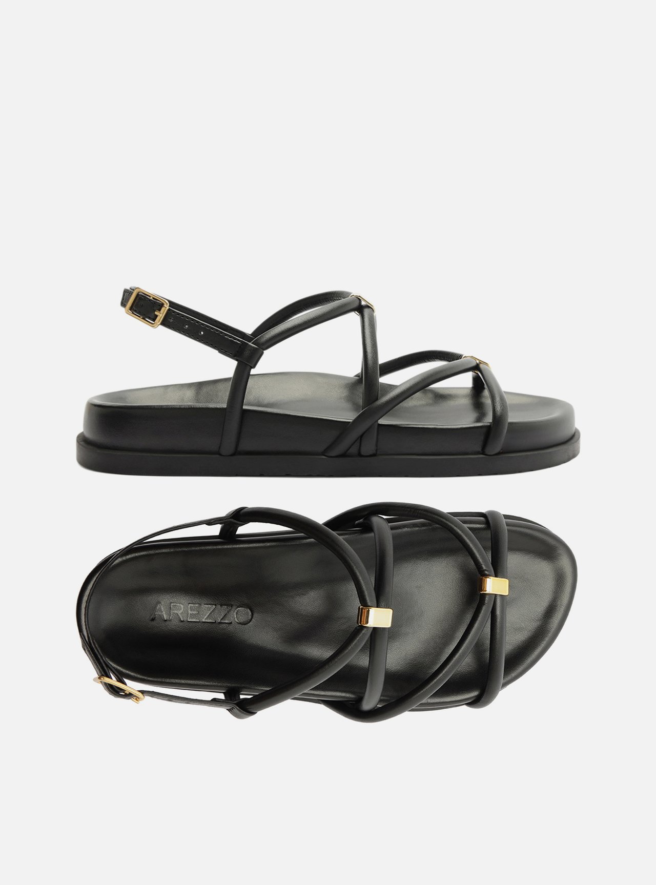 Sandália Papete Preta Flatform Metais — foto 5