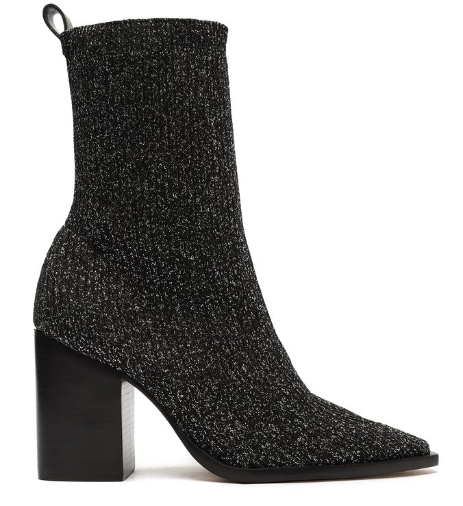 Skinny Boot Mescla Knit Cano Médio Bloco