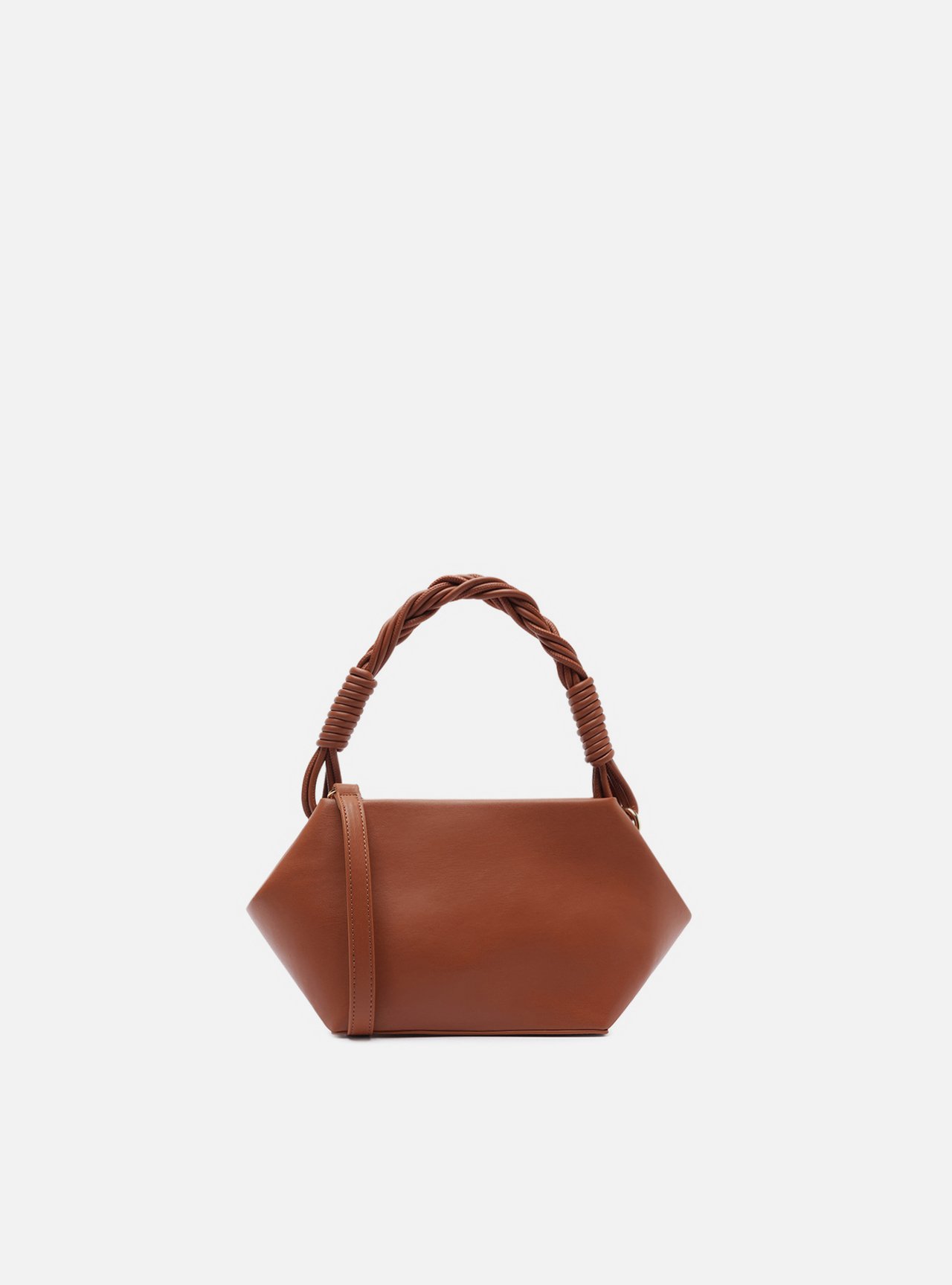 Bolsa Tiracolo Marrom Média Alça Trançada — foto 3