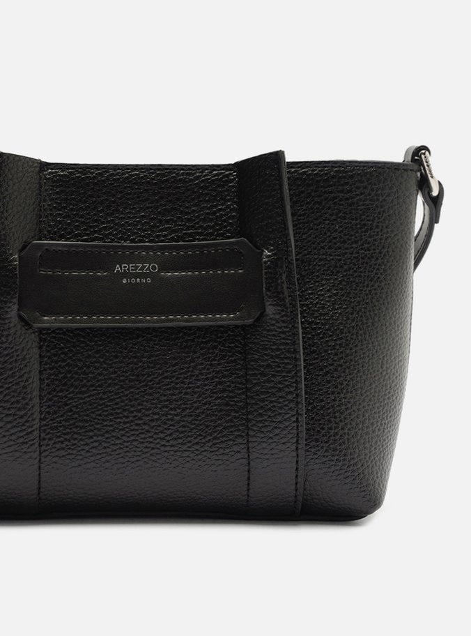 Bolsa Tiracolo Preta Média Faixas