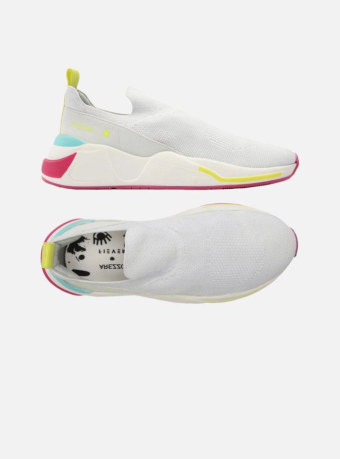 Tênis Slip On Branco Knit ZZ Mov Fiever
