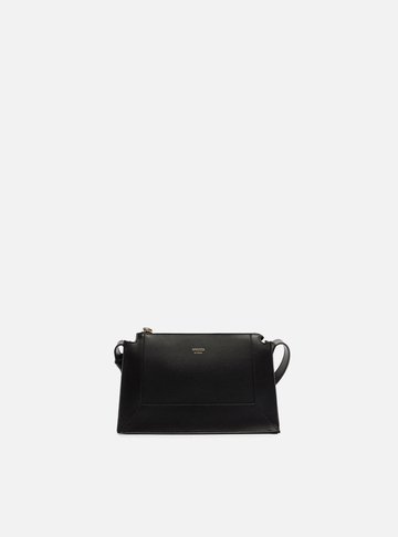 Bolsa Tiracolo Preta Pequena Moldura Fivela