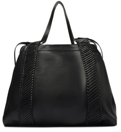 Bolsa Shopping Preta Couro Lizza Grande