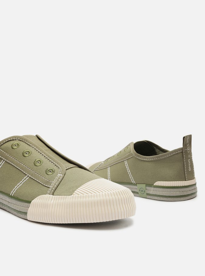 Tênis Slip On Verde Lona Collab Alme