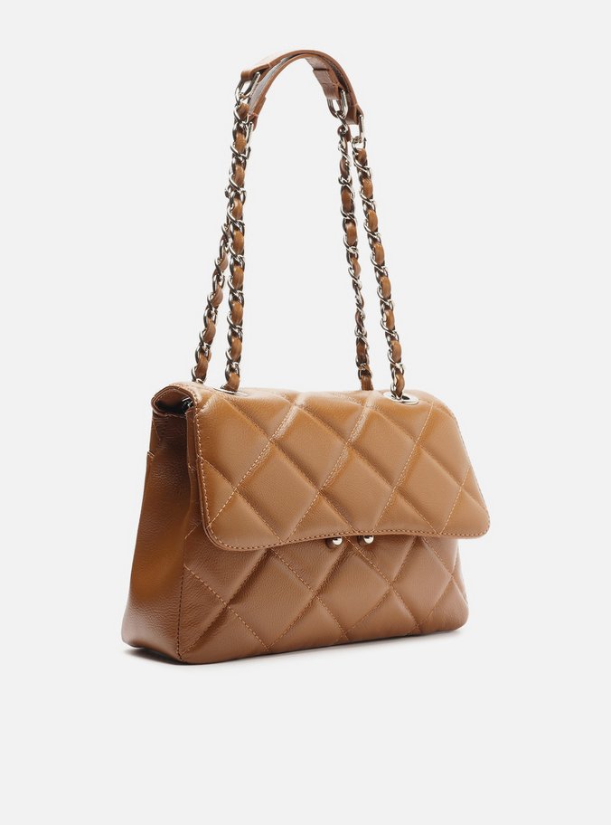 Bolsa Tiracolo Marrom Couro Mizz Média
