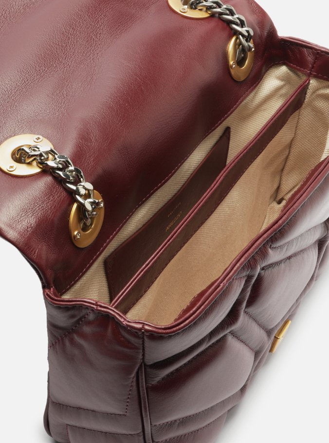 Bolsa Tiracolo Bordô Couro Emma Média Retangular