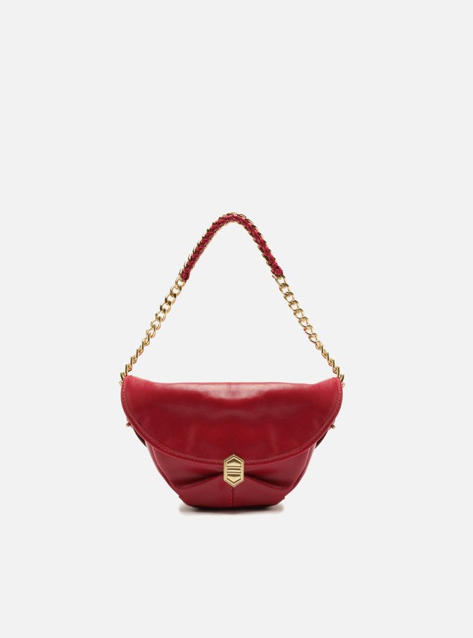 Bolsa Tiracolo Vermelha Couro Pequena