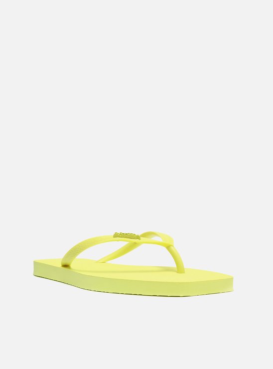 Chinelo de Dedo Amarelo Bico Quadrado Tiras Brizza