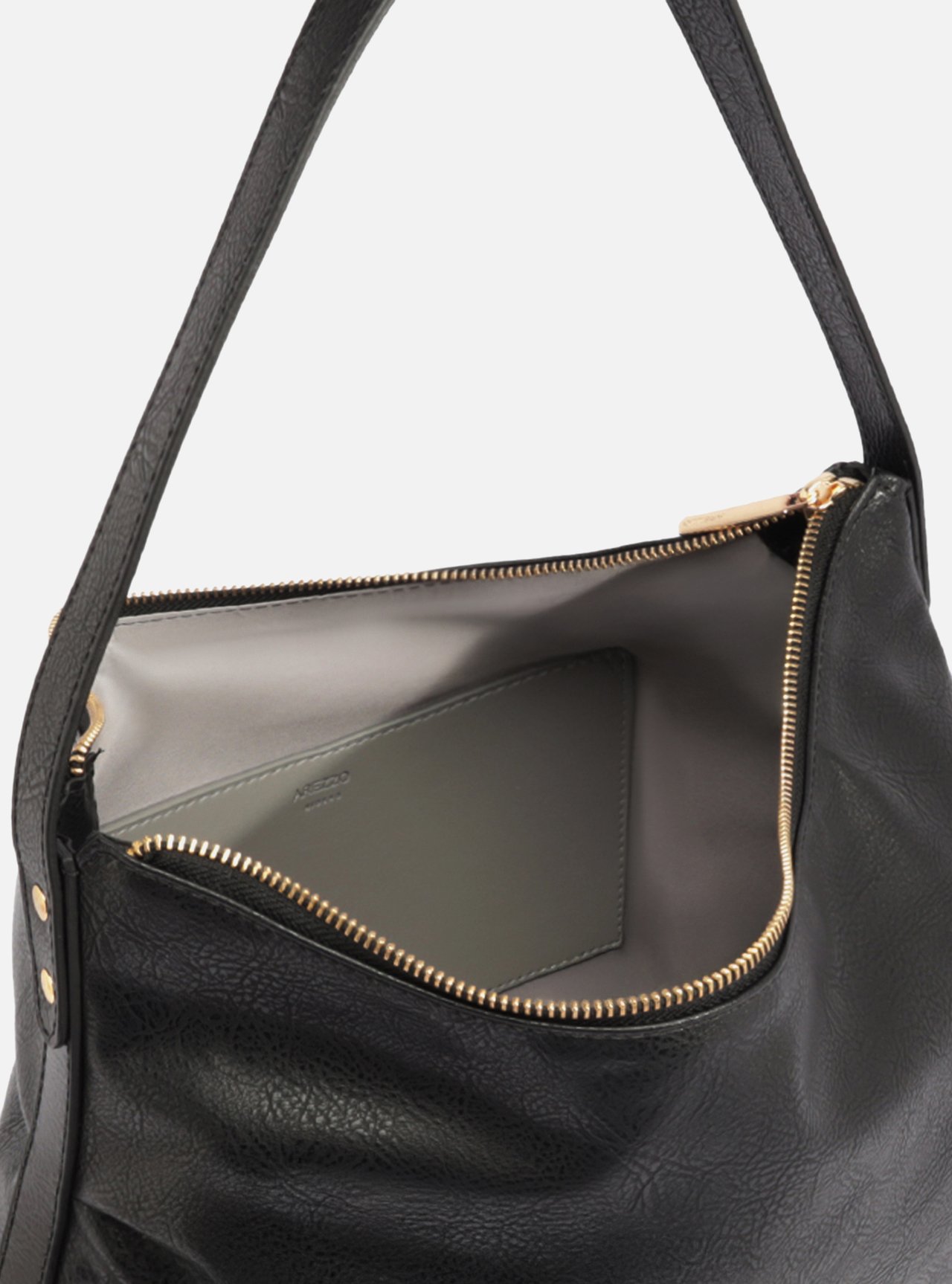 Bolsa Hobo Preta Grande Franzida — foto 4