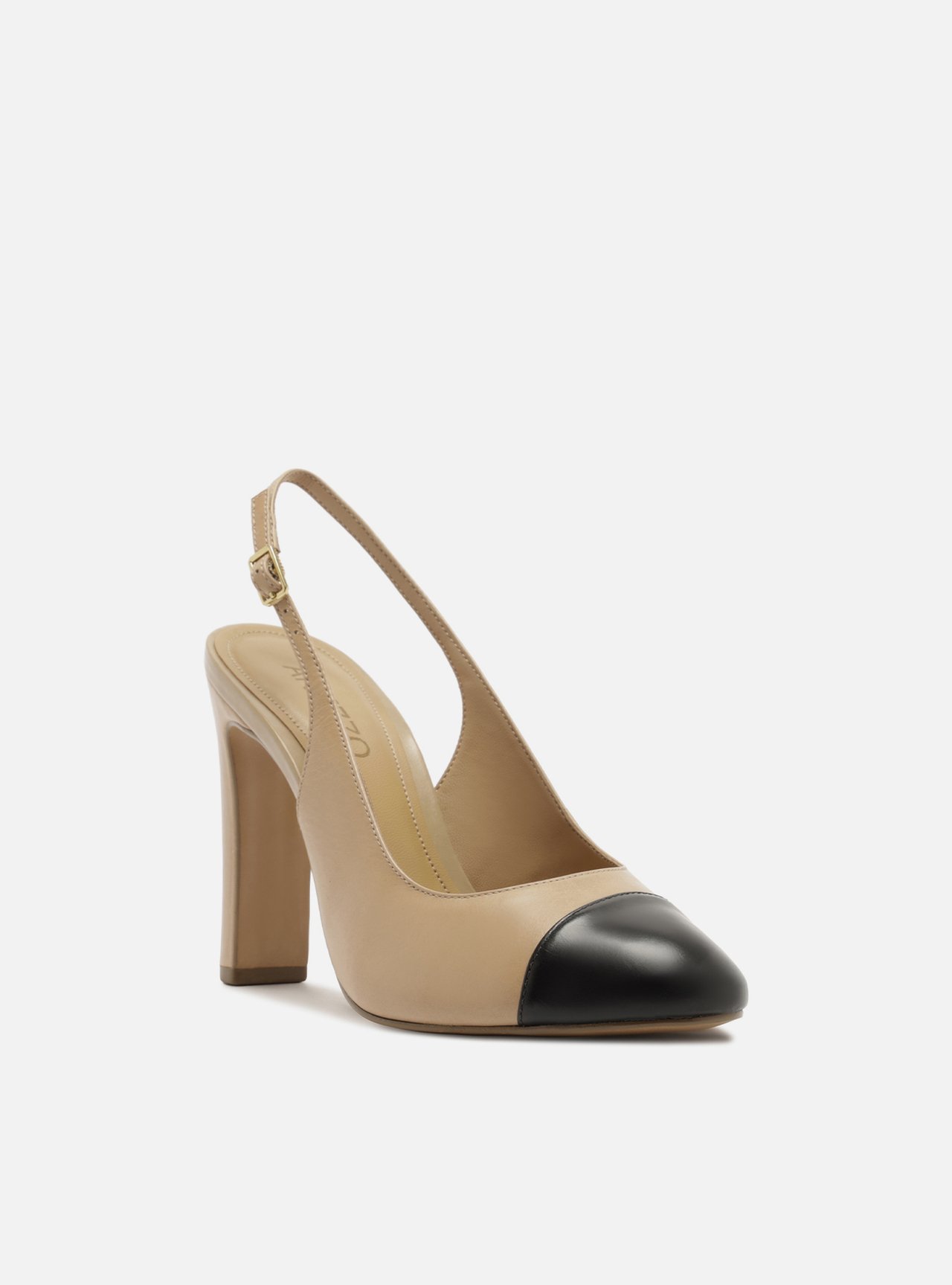 Sapato Boneca Nude Couro Cap Toe Preto — foto 2