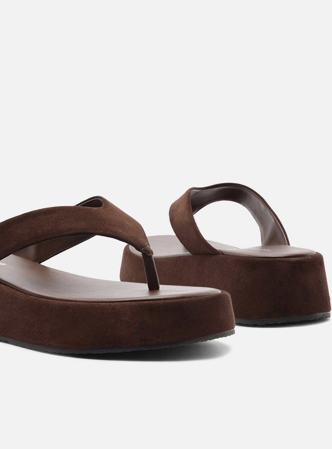 Sandália Marrom Acamurçada Flatform Flip Flop TIG — foto 4