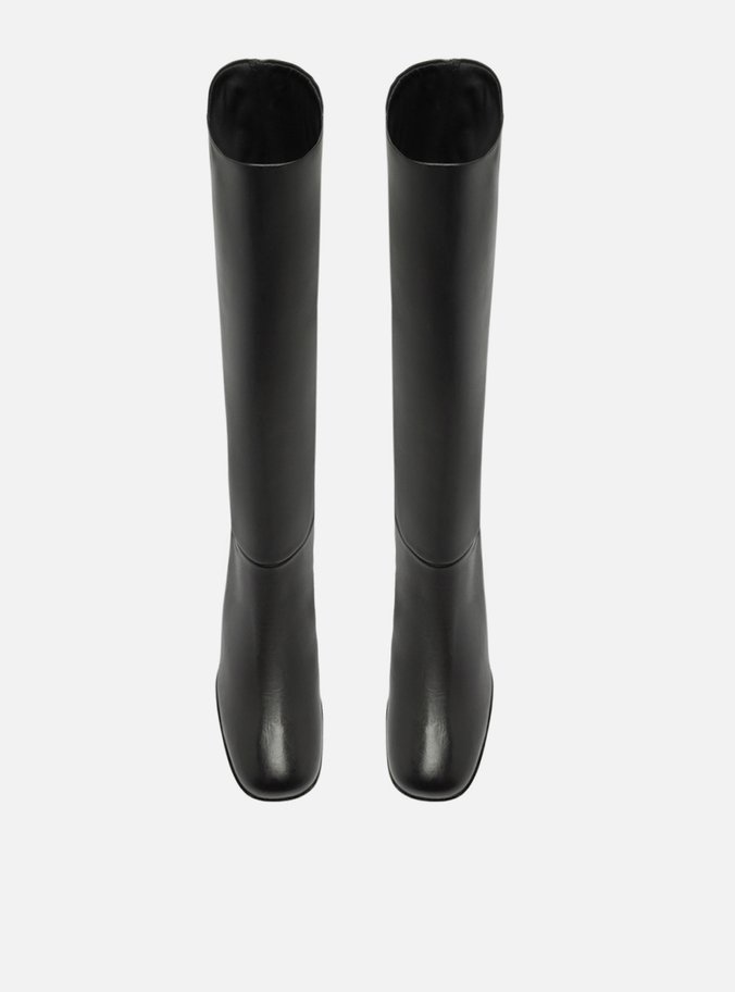 Bota Preta Couro Cano Longo Montaria