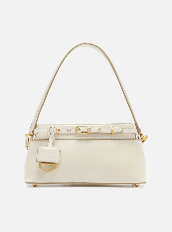 Bolsa Tiracolo Off-White Couro Pequena Victória
