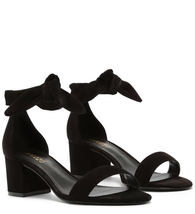 Sandália Nobuck Salto Médio Lace Up Romantic Preta