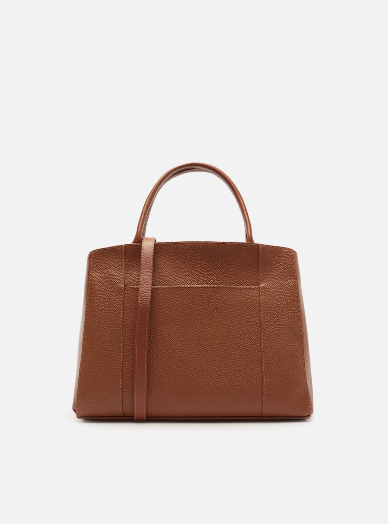 Bolsa Tote Marrom Couro Bella Média — foto 3