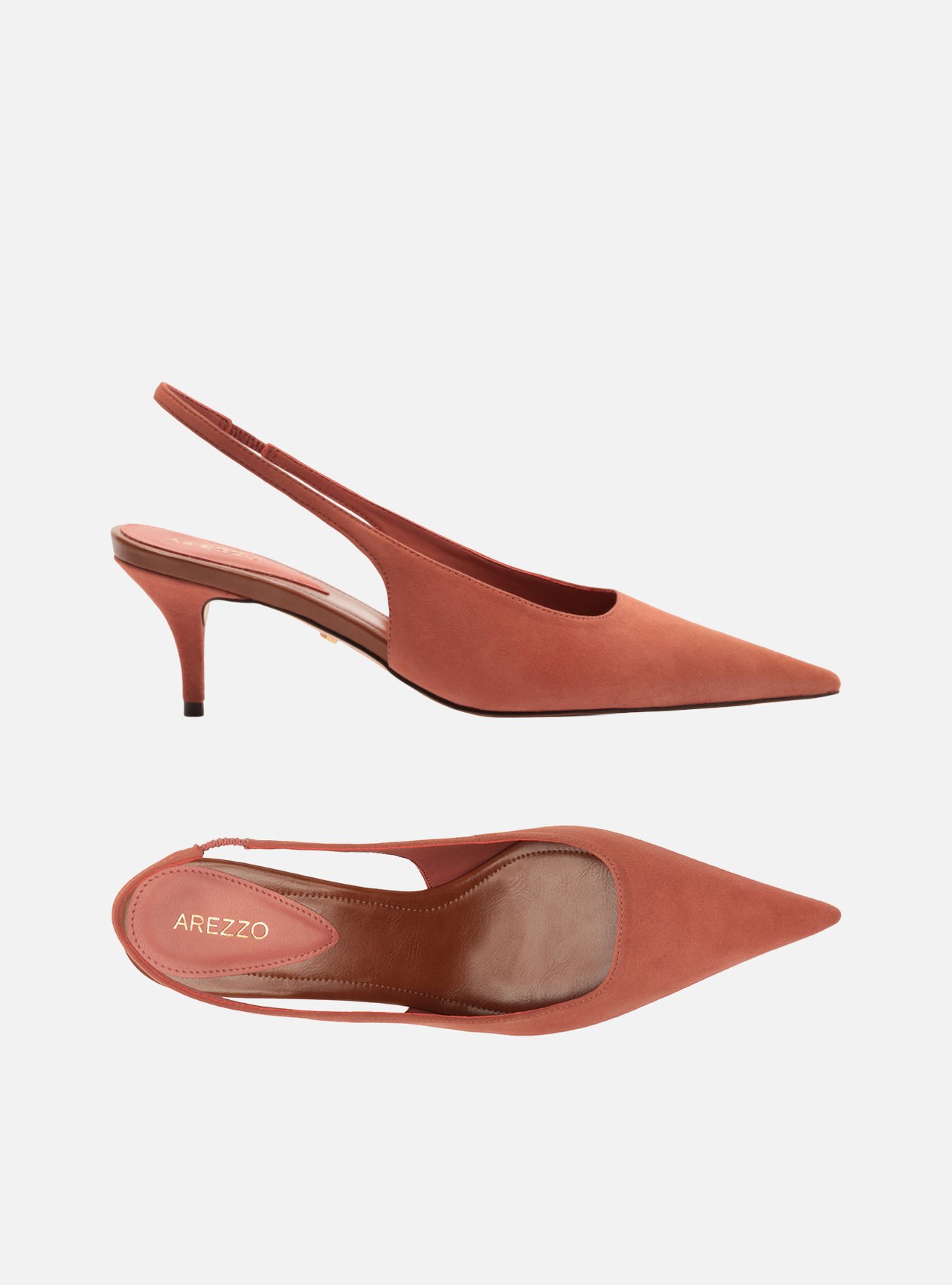 Scarpin Rosa Acamurçado Slingback Salto Baixo — foto 5