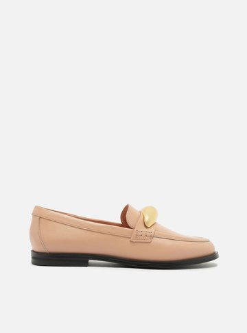 Mocassim Rosé Couro Metal Bold Silvia Braz
