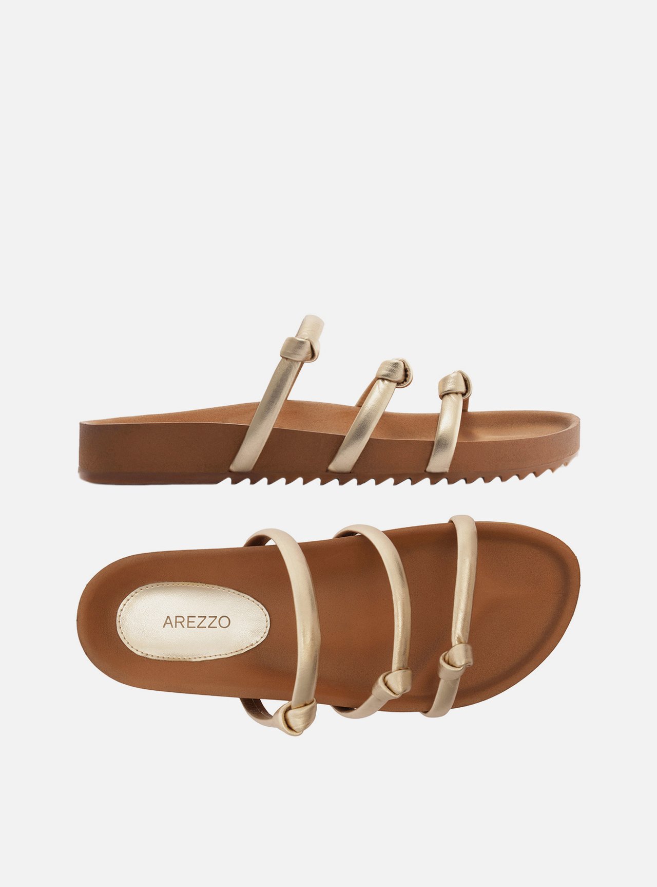 Papete Dourada Flatform Tiras Nó — foto 5