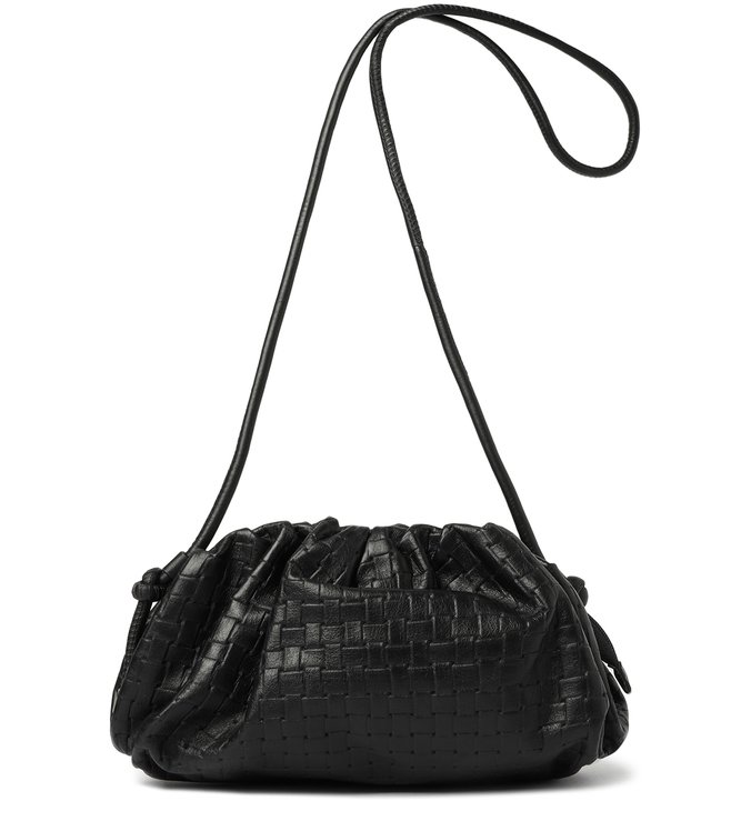 Bolsa Crossbody Tiracolo Preta de Couro Pequena Eva