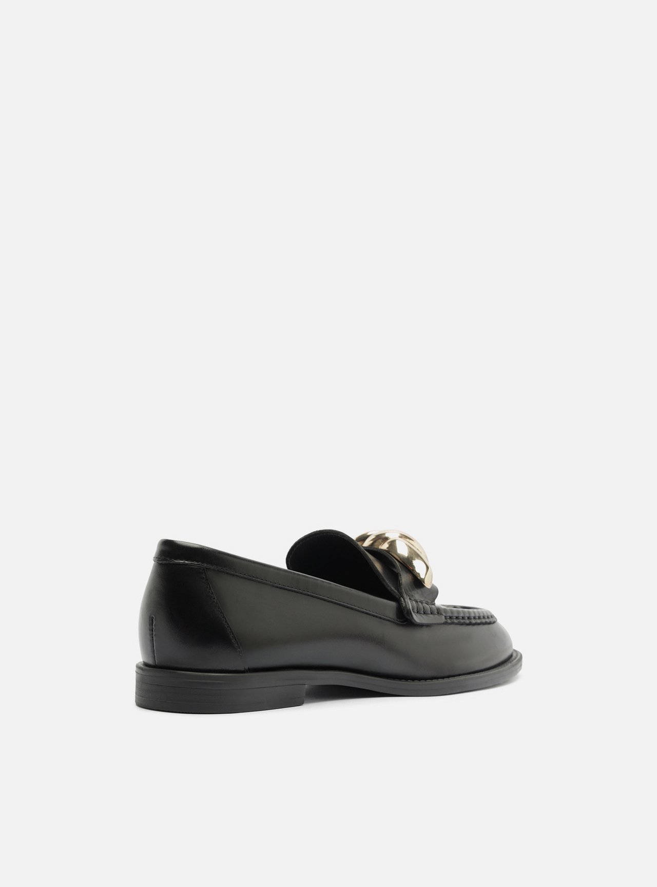 Mocassim Preto Couro Bico Redondo Bridão — foto 3