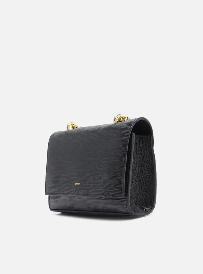 Bolsa Tiracolo Preta Couro Abraccio Pequena