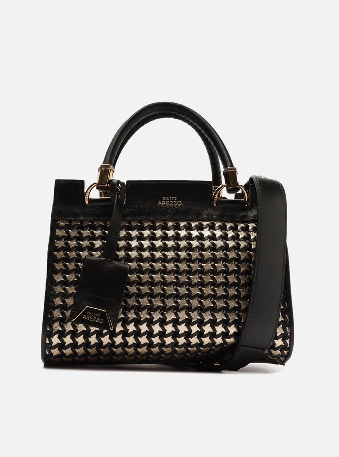 Bolsa Tote Preta Couro Abraccio Média Tressê