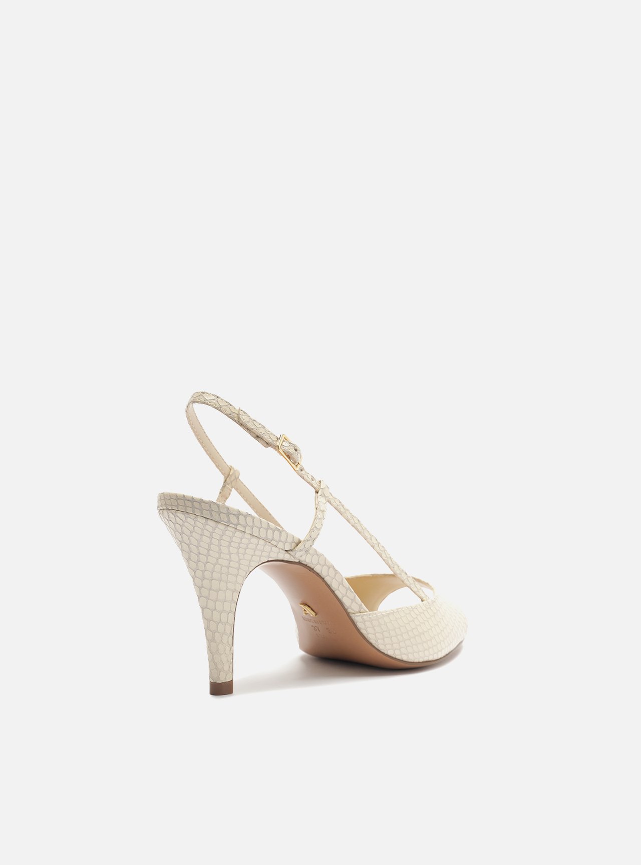 Scarpin Peep Toe Off White Textura Snake — foto 3