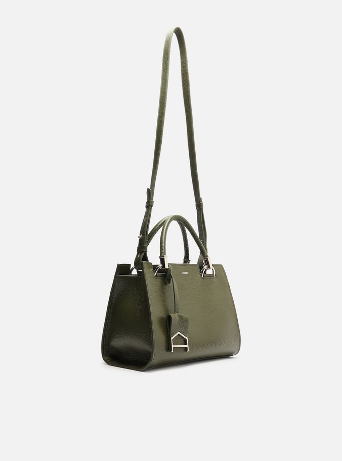 Bolsa Tote Verde Couro Abraccio Média