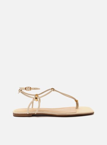Sandália Rasteira Off-White Tiras Elos