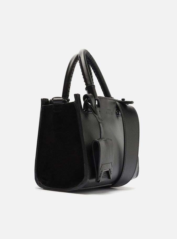 Bolsa Tote Preta Couro Abbraccio Pequena