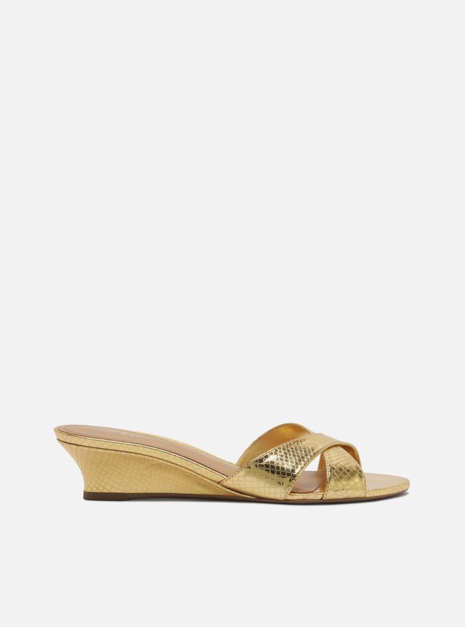 Tamanco Dourado Anabela Tiras