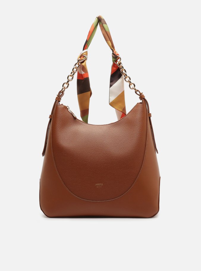 Bolsa Hobo Marrom Grande Alça Lenço