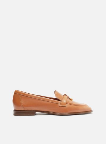 Mocassim Marrom Couro Detalhe Tira