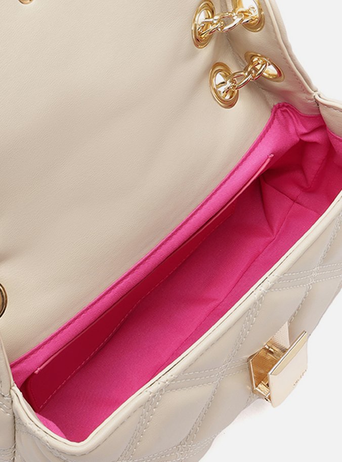 Bolsa Tiracolo Branca Matelassê Pequena Corrente